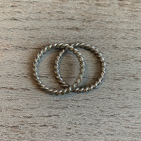 BOGO Two Stackable Twisted Pattern Rings - Picture 3 of 4